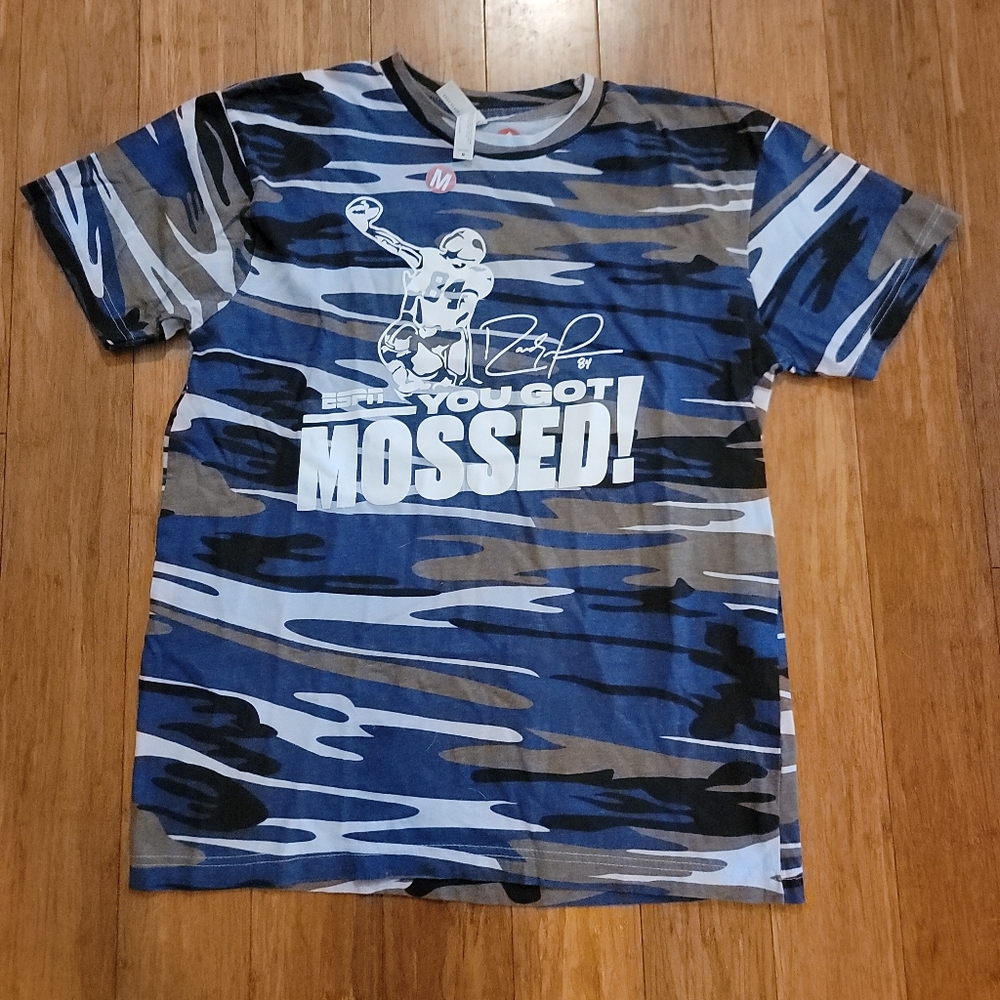 Code Five NWT Randy Moss Blue Camoflage T Shirt Size M